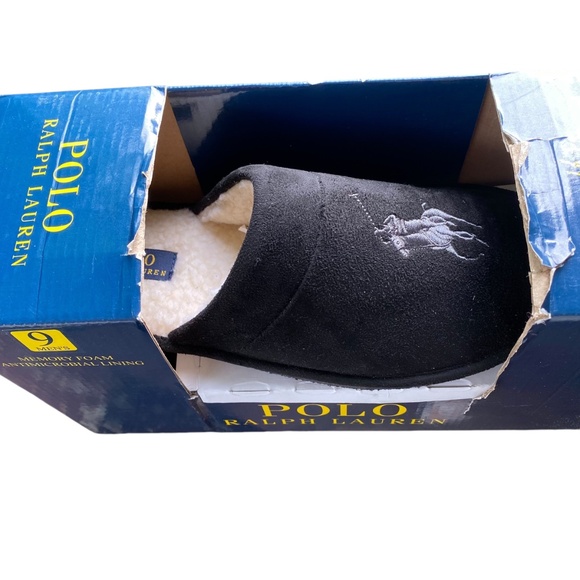 Polo Ralph Lauren Men Memory Foam Antimicrobial Lining Mule House Slippers Sz 9 - Picture 6 of 9